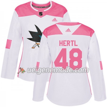 Dame Eishockey San Jose Sharks Trikot Tomas Hertl 48 Adidas 2017-2018 Weiß Pink Fashion Authentic